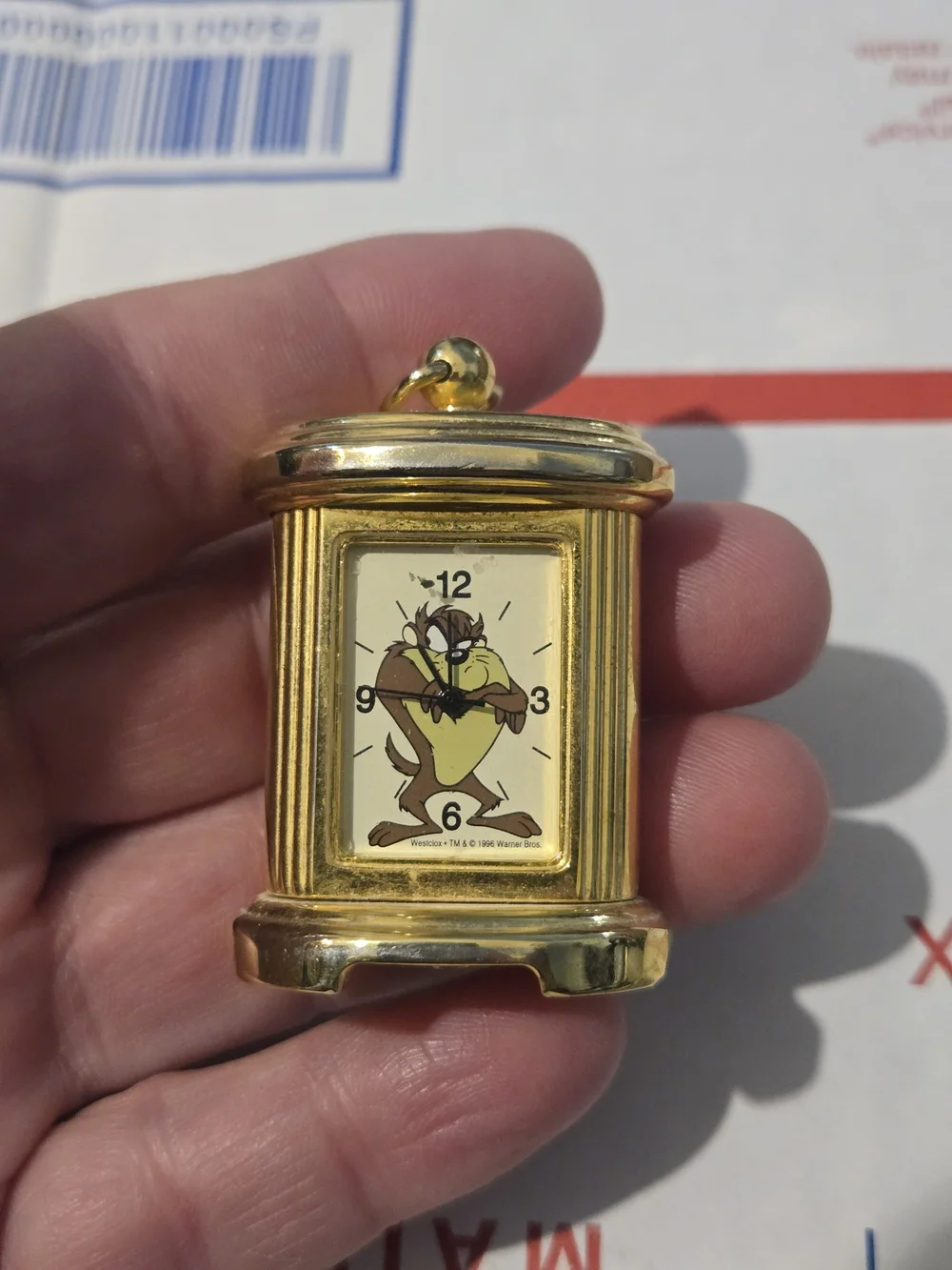 Gold Taz Pocket Watch Charm - Classic Tazmanian Devil Design